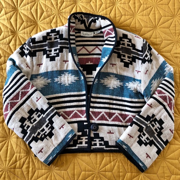 Flashback Jackets & Blazers - Vintage Flashback quilted Aztec print jacket Sz M